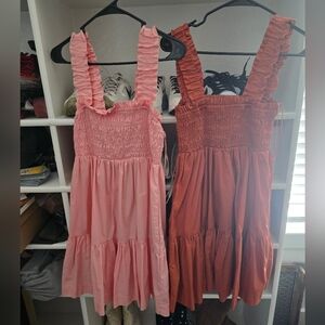 Pink and Orange Smocked Dresses